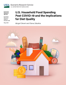 This is the cover image for the U.S. Household Food Spending Post COVID-19 and the Implications for Diet Quality report.